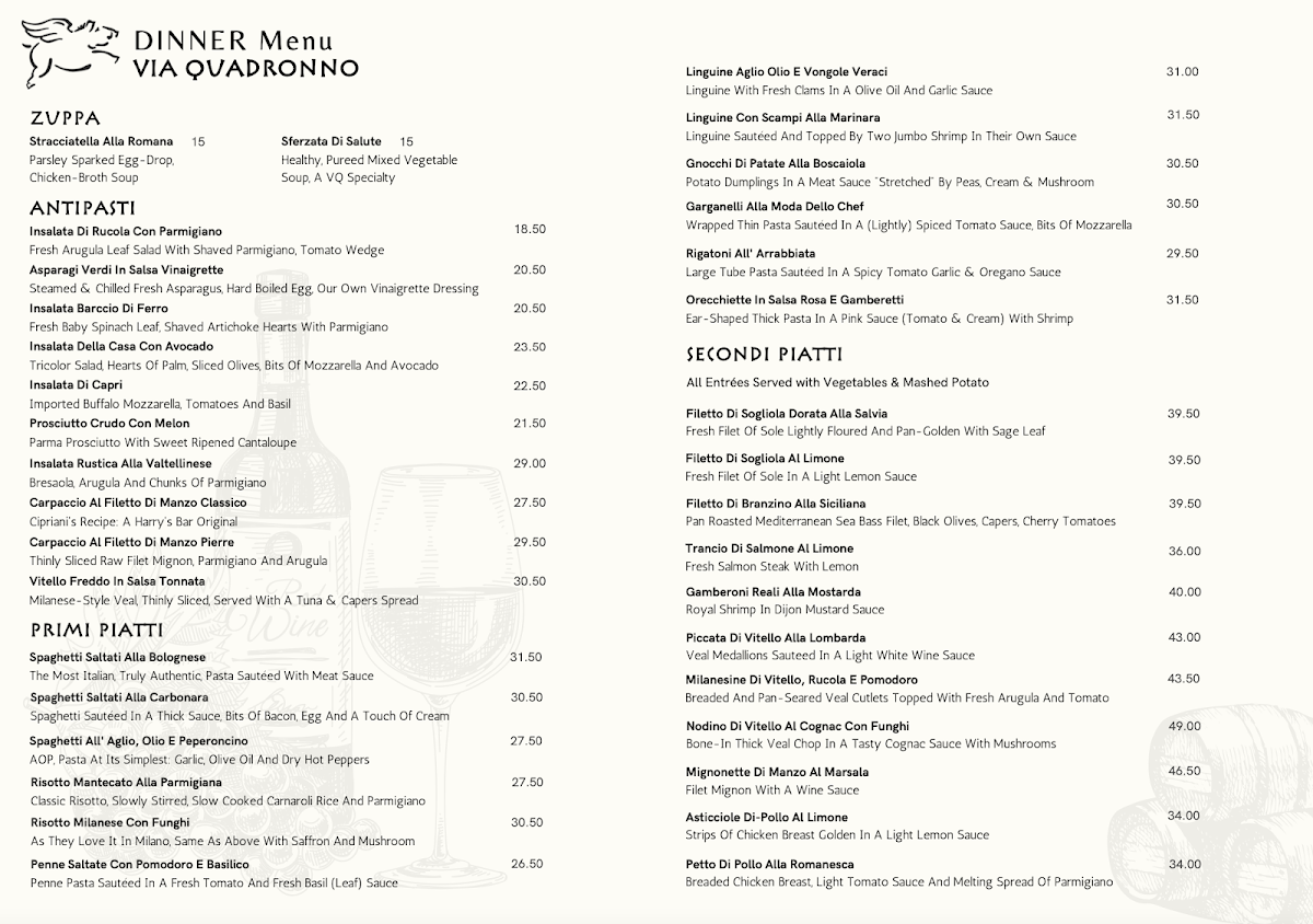 Via Quadronno Menu - Image 2